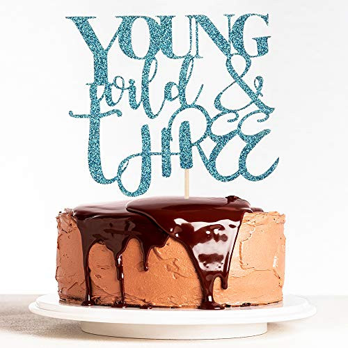 Young Wild Three Cake Topper for Happy 3rd BirthdayBoy or Girl Third Birthday Party Decorations Blue Glitter Young Wild Three Cake Topper for Happy 3rd BirthdayBoy or Girl Third Birthday Party Decorations Blue Glitter