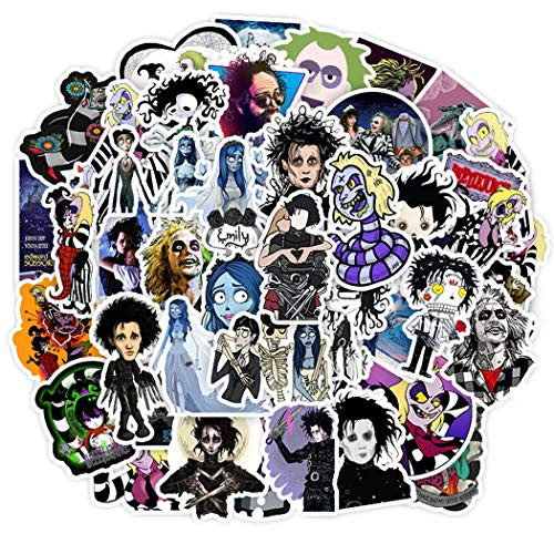 Tim Burton Edward Scissorhands Stickers for Water Bottles 50 Pcs CuteWaterproofAestheticTrendy Stickers for TeensGirls Perfect for WaterbottleLaptopPhoneTravel Extra Durable Vinyl
