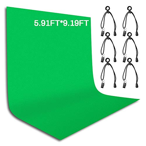 ZUOCHEN Backdrop Photo Studio Photography Background Screen 6X9FT Collapsible Green Chromakey Muslin Backdrop with 6 Clamps for Photography TV Stand is NOT Included ZUOCHEN Backdrop Photo Studio Photography Background Screen 6X9FT Collapsible Green Chromakey Muslin Backdrop with 6 Clamps for Photography TV Stand is NOT Included