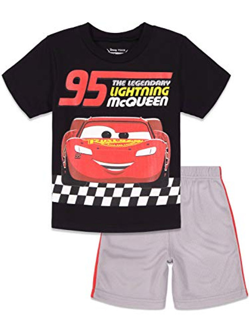 Disney Cars Lightning McQueen Toddler Boys T Shirt and Mesh Shorts Set 3T Disney Cars Lightning McQueen Toddler Boys T Shirt and Mesh Shorts Set 3T