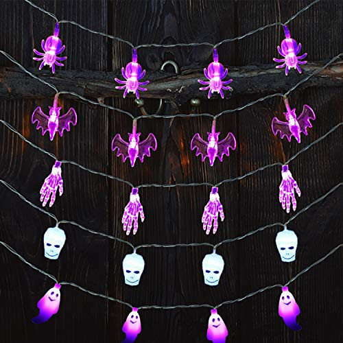 EBaokuup Halloween String Lights Halloween LED Pumpkin Ghost Bats Spider Decorative Light for Indoor Outdoor Garden Decor Battery Operated and Batteries are not Included EBaokuup Halloween String Lights Halloween LED Pumpkin Ghost Bats Spider Decorative Light for Indoor Outdoor Garden Decor Battery Operated and Batteries are not Included