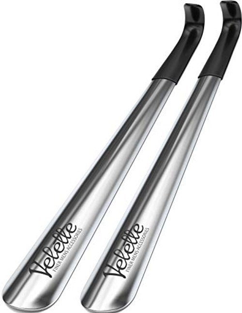Metal Shoe Horn Long Handle For Seniors Set of 2 Shoe Horns For Boots or Extra Long Shoe Horn for Kids 165 Long by Velette Metal Shoe Horn Long Handle For Seniors Set of 2 Shoe Horns For Boots or Extra Long Shoe Horn for Kids 165 Long by Velette