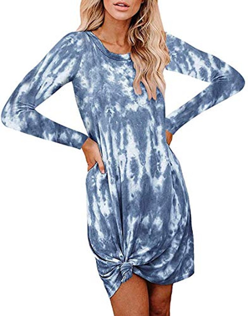 mazaer Womens Casual Tie Dye Short Dress Crew Neck Sleeveless Loose T Shirt Mini Dress Navy Long Large mazaer Womens Casual Tie Dye Short Dress Crew Neck Sleeveless Loose T Shirt Mini Dress Navy Long Large