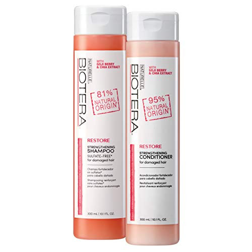 Biotera Biotera Natural Origin Restore Strengthening Shampoo and Conditioner With Goji Berry and Chia Extract 2 Count 101 Ounce