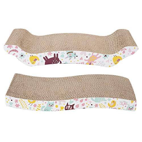 WANTRYAPET 2 Pack Cat Scratcher CardboardScratch Pad with Different Scratch Textures DesignScratching Pad Reversible Durable Recyclable Cardboard with Catnip