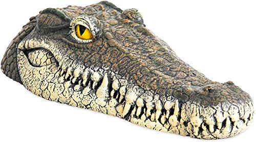 Floating Alligator Crocodile Head Water Decoy Garden Pond Art Decor for GoosePredatorHeronDuck ControlPoolGarden and Patio Accessories 13 inch Float Alligator for Koi Pond Decoration Trick Toy
