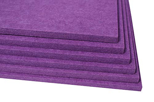 Dense Polyester Soundproofing Acoustic Panels Designed For Sound Absorption   6 Tiles Per Pack   Great For Noise Treatment In Studios Broadcast Gaming Office   More  Purple