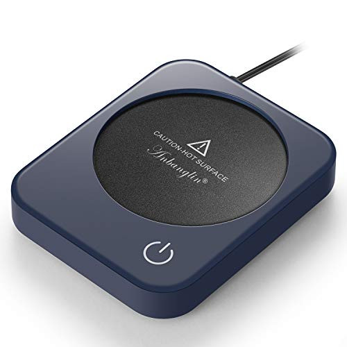 Coffee Mug Warmer ANBANGLIN Coffee Warmer for Desk with Auto Shut Off Coffee Cup Warmer for Coffee Milk Tea Candle Wax Cup Warmer Heating Plate  Dark Blue