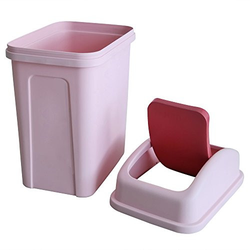 Teyyvn 7 Liter   18 Gallon Plastic Trash Can Small Garbage Can with Swing Lid  Pink