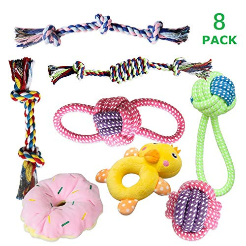 SOKUTOM Dog Puppy Toys 8 Pack Puppy Chew Toys Puppy Teething Toys Squeaky Toys Ball Toys Rope Toys Dog Toys for Small Dogs and Puppies SOKUTOM Dog Puppy Toys 8 Pack Puppy Chew Toys Puppy Teething Toys Squeaky Toys Ball Toys Rope Toys Dog Toys for Small Dogs and Puppies