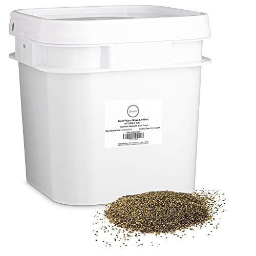 Sweeler Ground Black Pepper   20 Mesh Value Large Bucket Size for Food Service or Home Use 5lbs