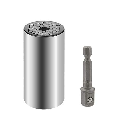 Universal Socket Fits Standard 1 4     3 4   Metric 7mm 19mm with Power Drill Adapter Self Adjusting Ratchet Socket for Socket Wrench Sleeve Grip Power Drill