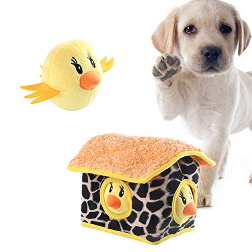 GWALSNTH Dog Squeaky Toy Hide and Seek Puzzle Plush Interactive Dog Toys for Small Medium Dogs Pets Durable Toys