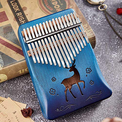 Kalimba 17 Keys Thumb Piano with Mahogany Wood Portable Finger Piano Gifts for Kids and Piano Beginners Professional Tune Hammer and Study Instruction