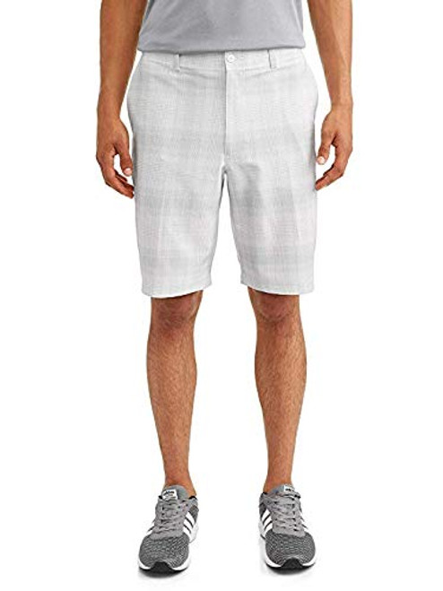 Ben Hogan Men s Performance Flat Front Active Flex Waistband Golf Short  44 Bright White Plaid