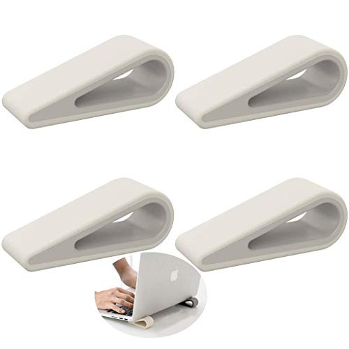 MISIMI MAZA 4pcs Computer Keyboard Stands Universal Laptop Portable Anti Slip Silicone Wedge Ventilated Riser Stand for Desk Ultra Compact   Lightweight Tilt Lift for Notebook Keyboard  White