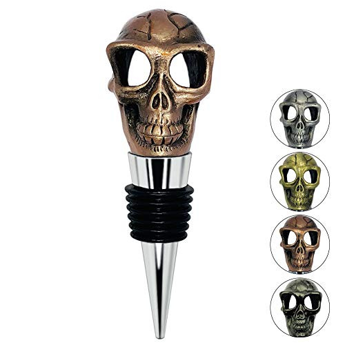 Wine Stopper   Skull Decorative Bottle Stopper Unique Skull Theme Gift for Men Women Copper