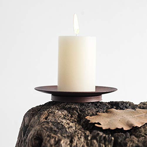 HUANGXIN Retro Candle Holders Set of 2 Candlestick Holders for Taper Candle Fits 2 inch Candles Birthday Dinning Party Decorative Metal Candleholders  Brown