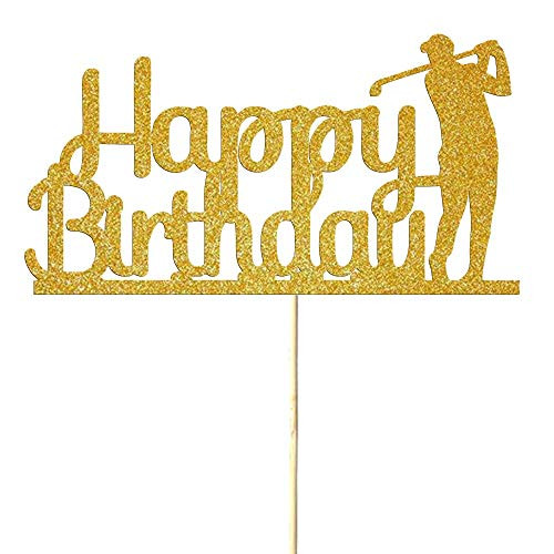 NN BH Golden Flash Happy Birthday Cake Topper Birthday Party Cake Decoration Sports Theme Cake Topper Golf Ball NN BH Golden Flash Happy Birthday Cake Topper Birthday Party Cake Decoration Sports Theme Cake Topper Golf Ball