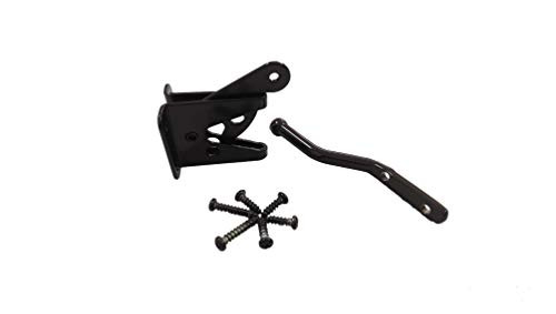 Fpz Self Locking Gate Latch   Post Mount Automatic Gravity Lever Wood Fence Gate Latches with FastenersBlack