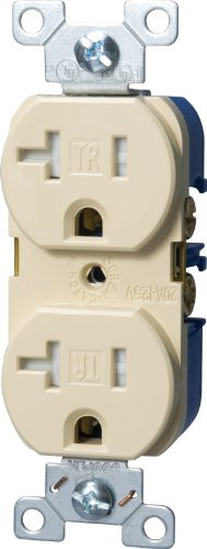 EATON Wiring TRBR20A-BXSP 20-Amp 3-Wire 125-Volt Tamper Resistant Commercial Grade Duplex Receptacle 2-Pole, Almond