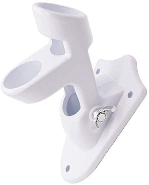Flag Pole Bracket2 Position Flag Pole Mount White Aluminum Bracket with Screw Fittings Best for House Flags