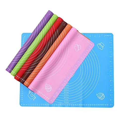 Luxtrip Silicone Pastry Mat for Pastry Rolling Dough with Measurements Silicone Baking Mat Thick Non Stick Baking Mat with Measurement Fondant Mat for Counter Mat Dough Rolling Mat  purple
