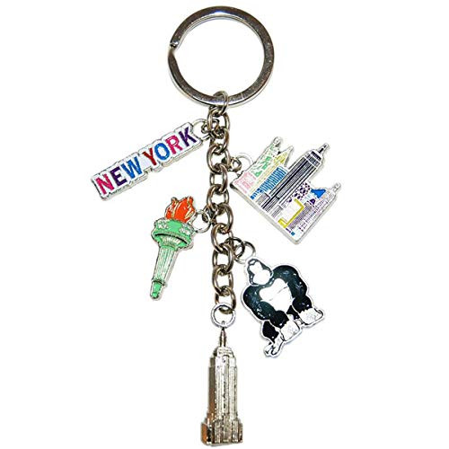 The City of New York 5 Charm Souvenir Icons Metal Durable Novelty Keychain The City of New York 5 Charm Souvenir Icons Metal Durable Novelty Keychain