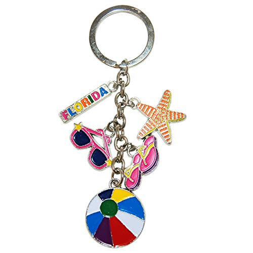 Florida The Sunshine State 5 charm Souvenir Icons Metal Durable Novelty Keychain