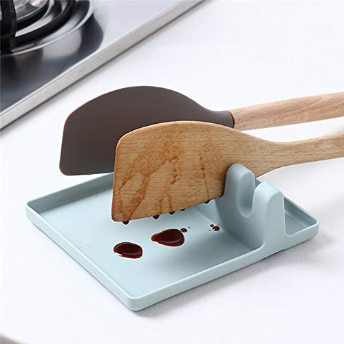 Spoon Holder for Stove TopSpatula RackHeat Resistant Spoon Rest with Drip Pad? Kitchen Utensil Rest for Multiple Utensils at Once?Rest for Spoons Ladles Tongs  blue
