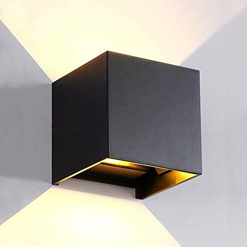 Ralbay Black Modern LED Outdoor Wall Sconce 9W Warm White 3000K Aluminum Waterproof Outdoor Wall Light Adjustable Modern LED Outdoor Up and Down Lighting Wall Sconce  100 265V  Not Dimmable