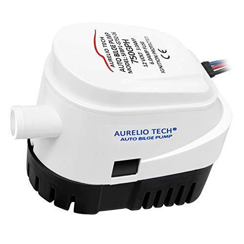 AURELIO TECH 12V 750GPH Automatic Submersible Bilge Pump for Boats with Float Switch