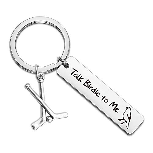 Ribukat Golf Club Jewery Funny Golf Keychain Talk Birdie to Me Golf Ball Marker Keychain Lover Gift Golf Players Jewelry Gift for Boyfriend Husband  Talk Birdie