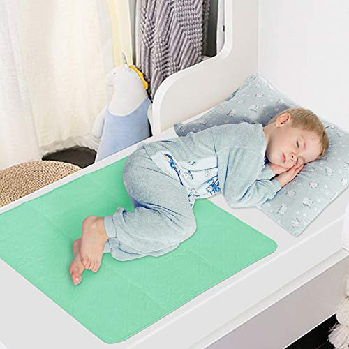 Bed Pads for IncontinenceBed Pads Waterproof 2 Pack 34 x 36  Washable and Reusable Non Slip Incontinence Underpad Sheet Protector for Adults Kids Toddler and Pets White and Green