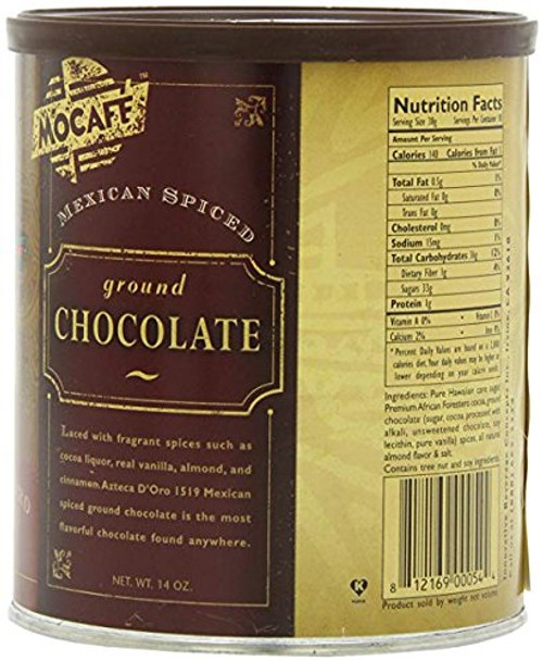 MOCAFE Azteca D oro 1519 Mexican Spiced Ground Chocolate 14 Ounce Tin