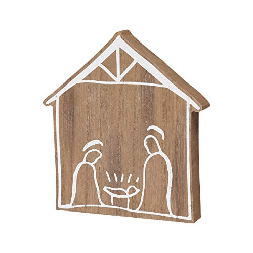 Collins Painting Nativity Scene Wooden Shelf Sitter