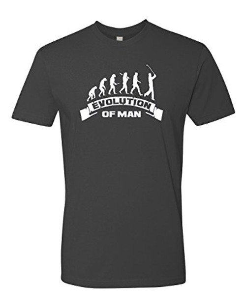 Panoware Men s Funny Golf Gift T Shirt   Golf Evolution Charcoal XX Large