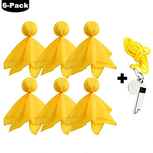 Penalty Flag with a Whistle Party Accessories HangerSpace Sports Fan Set Penalty Flag Referee Costume Decorations  6 Pack Yellow