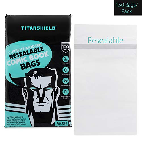 Current Modern Size Resealable Comic Book Bags  150 Count