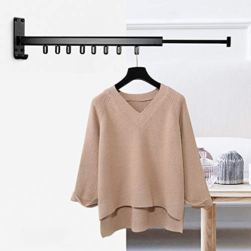 LANRCYO Folding Wall Mounted Clothes Drying Rack Collapsible and Retractable Laundry Drying Rack Clothes Hanger Holder for Balcony Laundry Bathroom and Bedroom