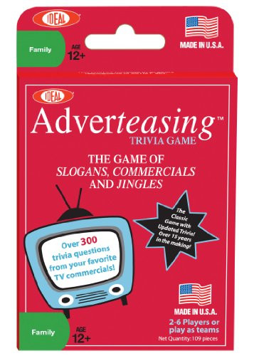 POOF-Slinky 0C672 Ideal Adverteasing Trivia Card Game with Over (300) Questions, 108-Playing Cards