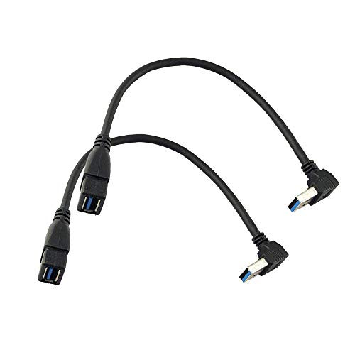 Seadream 2Pack SuperSpeed USB 30 Angle Male to Female Extension Cable   Up Angle