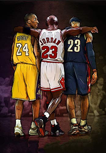 Vinyl Etchings MVP of Basketball Game James Poster Kobe Poster Jordan Poster 24  x 36   60 x 915 cm