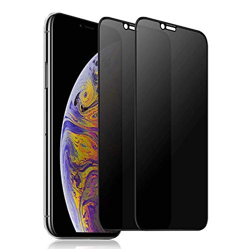 [2PCS] ZD Replacement Premium Privacy Screen Protector Tempered Glass Full Coverage Screen Cover for iPhone Xs Max 6.5"