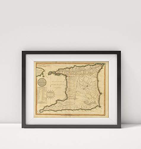 1800 Map of Trinidad and Tobago Trinidad Title  Plan of The isle of Trinidad from Actual surveys ma