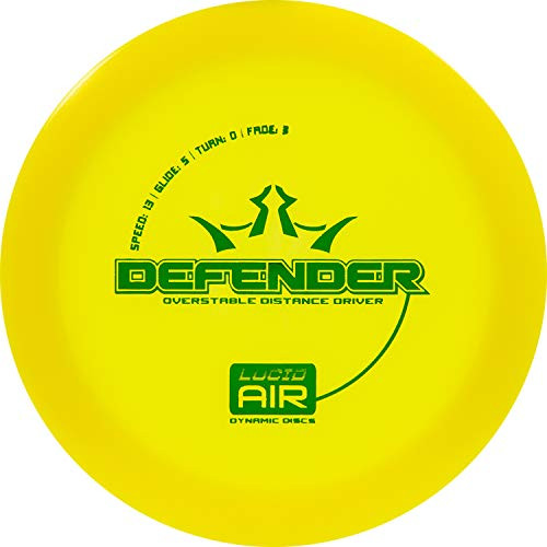 Dynamic Discs Lucid Air Defender Disc Golf Driver Frisbee Golf Maximum Distance Driver Overstable Golf Disc Stamp Color Will Vary Yellow Dynamic Discs Lucid Air Defender Disc Golf Driver Frisbee Golf Maximum Distance Driver Overstable Golf Disc Stamp Color Will Vary Yellow
