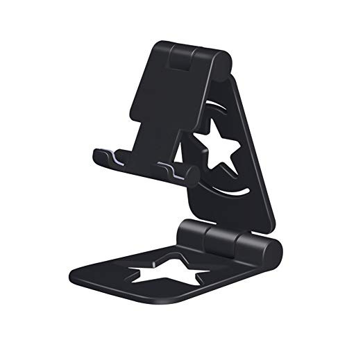 MYLB Phone Stand for Desk   Foldable Tablet Stand Multi Angle Pocket Desktop Holder Cradle  Black