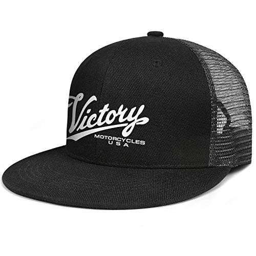LYIN Victory Motorcycles Logo  Men Women Classic Flat Brim Mesh Snapback Cap Adjustable Sun Hat