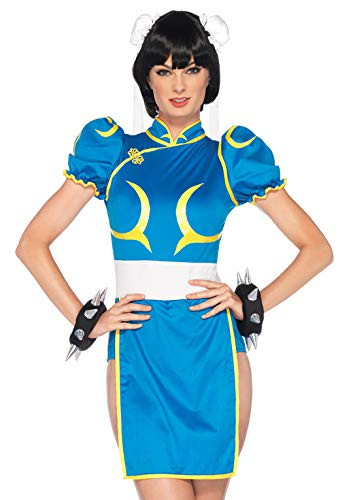 Leg Avenue Womens Street Fighter Chunli Costume Blue MediumLarge