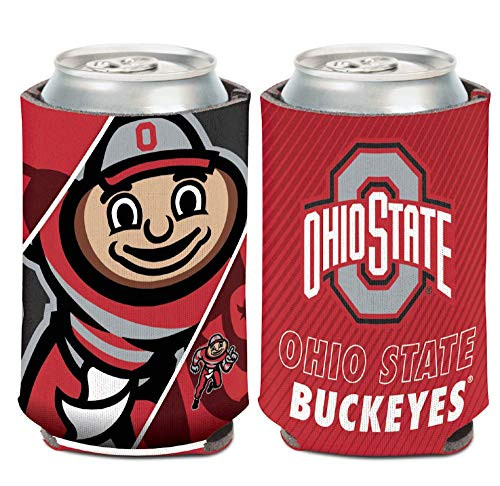 WinCraft NCAA Ohio State University Buckeyes 1Pack 12 oz 2Sided Brutus Buckeye Design Can Cooler